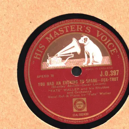Fats Waller & His Rhythm - You Had An Evening To Spare/ I Wish I Had You
