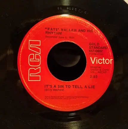 Fats Waller & His Rhythm - Your Feet's Too Big / It's A Sin To Tell A Lie
