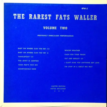 Fats Waller - The Rarest Fats Waller Volume Two