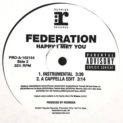 Federation Feat. Snoop Dogg - Happy I Met You