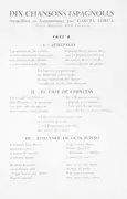 10'' - Federico García Lorca / Margarita Gonzalez - Dix Chansons Espagnoles