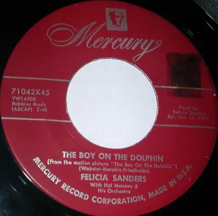 Felicia Sanders With Hal Mooney And His Orchestra - Johnny-O (Katie-O) / The Boy On The Dolphin