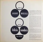 LP - Felicia Sanders - The Songs Of Kurt Weill - Mono