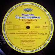 LP - Mendelssohn-Bartholdy, Bruch / A.-S. Mutter,Berliner Philharmoniker,Karajan - Violinkonzerte - Club-Edition