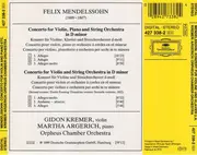 CD - Felix Mendelssohn-Bartholdy - Concerto For Violin And Piano • Violin Concerto In D Minor
