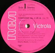LP - Felix Mendelssohn-Bartholdy , Boston Symphony Orchestra , Charles Munch - Symphonie Nr. IV A-Dur - Italienische / Symphonie Nr. V D-Moll - Reformations-Symphonie