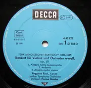 LP - Felix Mendelssohn-Bartholdy / Max Bruch - Violinkonzert G-Moll - Violinkonzert E-Moll