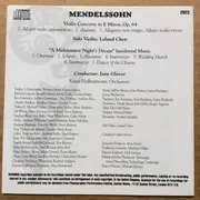 CD - Felix Mendelssohn-Bartholdy ,Solo Violin: Leland Chen , Royal Philharmonic Orchestra Conductor: Jan - Violin Concerto In E Minor, Op. 64 • 'A Midsummer Night's Dream' Incidental Music