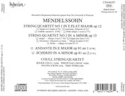 CD - Felix Mendelssohn-Bartholdy / Coull Quartet - String Quartets E Flat, Op 12 • A Minor, Op 13 • Andante And Scherzo, Op 81