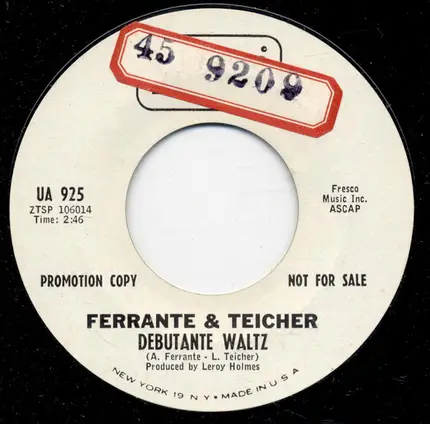 Ferrante & Teicher - A Rage To Live / Debutante Waltz