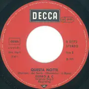 7inch Vinyl Single - Ferro & Co. - Questa Notte
