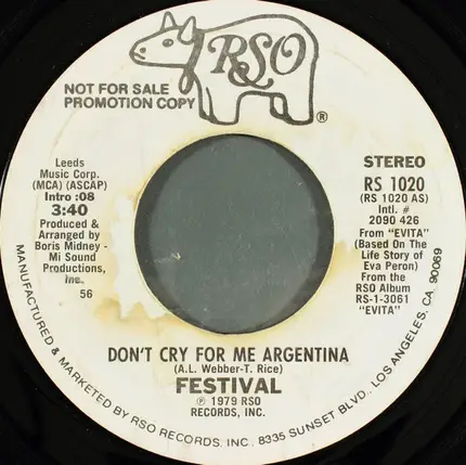Festival - Don't Cry For Me Argentina
