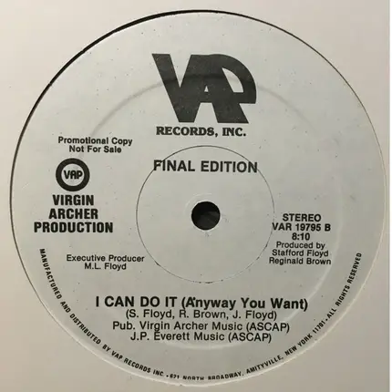 Final Edition - No Limit / I Can Do It (Anyway You Want)