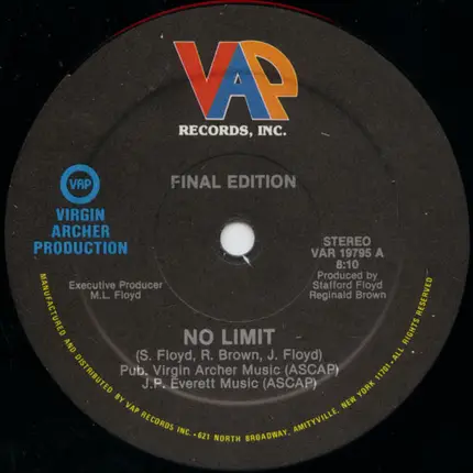 Final Edition - No Limit / I Can Do It (Anyway You Want)