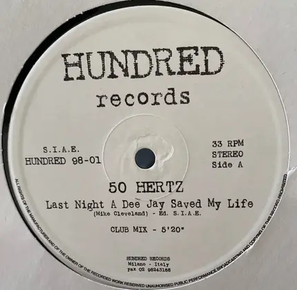 Fifty Hertz - Last Night A Dee Jay Saved My Life