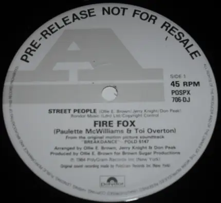 Fire Fox / Ollie And Jerry - Street People / Showdown / Breakin'...There's No Stopping Us