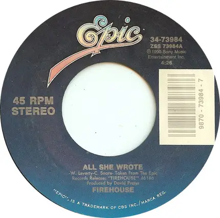 Firehouse - All She Wrote