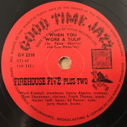 Firehouse Five Plus Two - Chinatown My Chinatown / When You Wore A Tulip