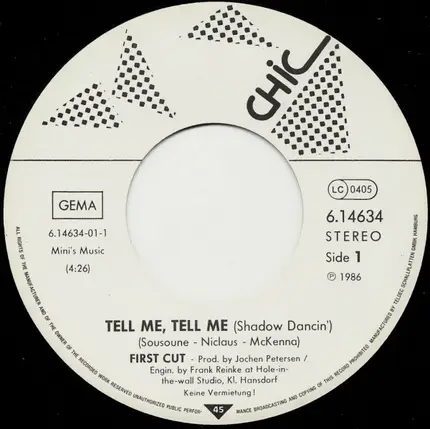 First Cut - Tell Me, Tell Me (Shadow Dancing)