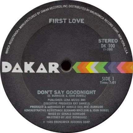 First Love - Don't Say Goodnight / Love Me Today