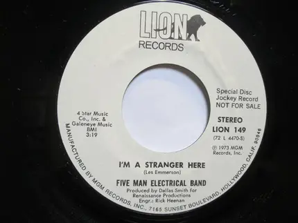 Five Man Electrical Band - I'm A Stranger Here