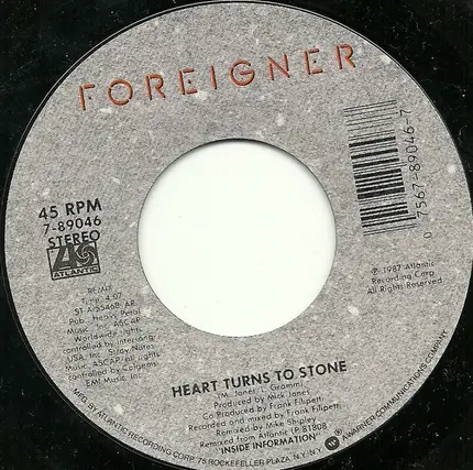 Foreigner - Heart Turns To Stone