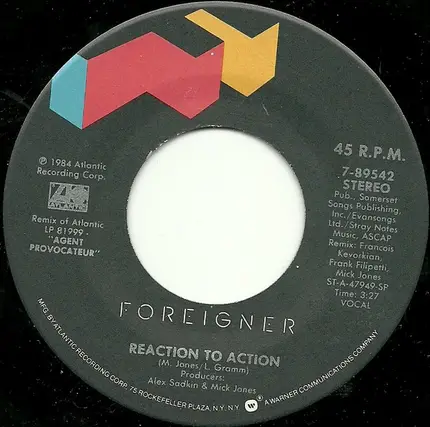 Foreigner - Reaction To Action