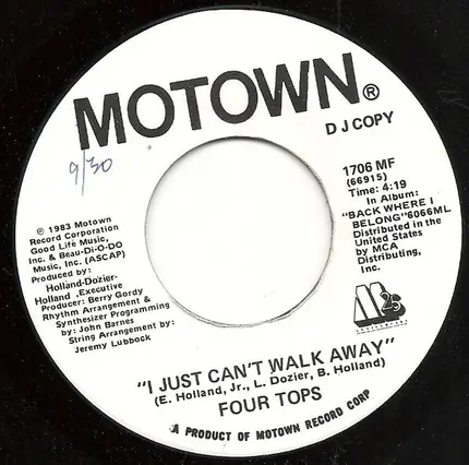 Four Tops - I Just Can't Walk Away