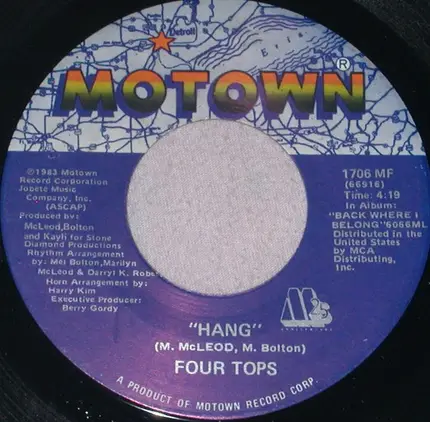 Four Tops - I Just Can't Walk Away / Hang