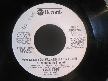 Four Tops - I'm Glad You Walked Into My Life (Dedicated To Stevie)