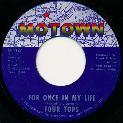 Four Tops - Yesterday's Dreams / For Once In My Life