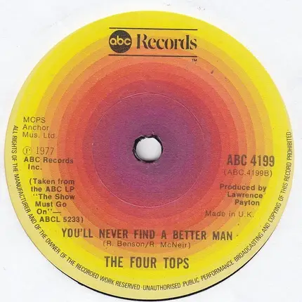 Four Tops - For Your Love / You'll Never Find A Better Man