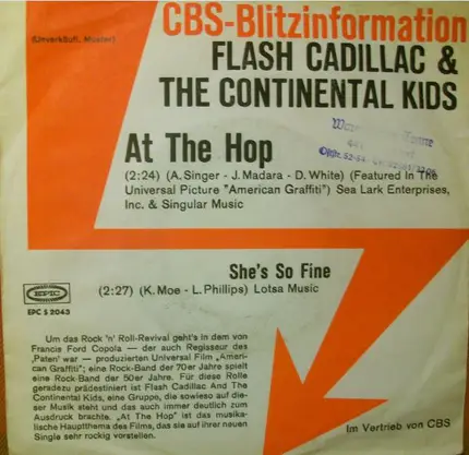 Flash Cadillac & The Continental Kids - At The Hop