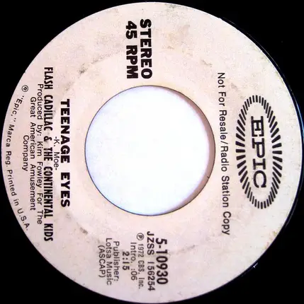 Flash Cadillac & The Continental Kids - Muleskinner Blues (Blue Yodel No. 8) / Teenage Eyes