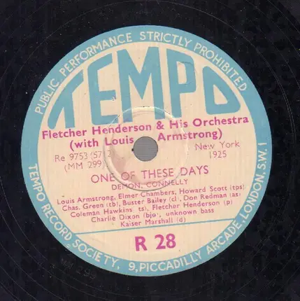 Fletcher Henderson And His Orchestra With Louis Armstrong - One Of These Days / When You Do What You Do