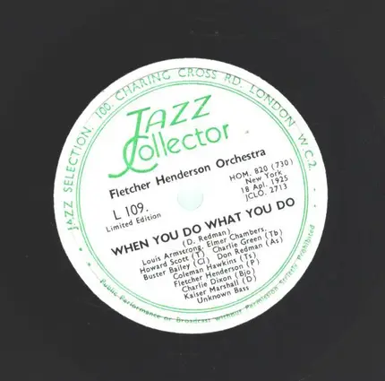 Fletcher Henderson And His Orchestra With Louis Armstrong - One Of These Days / When You Do What You Do