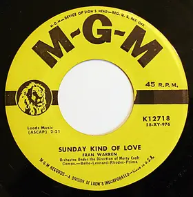 Fran Warren - Sunday Kind Of Love / Don't Let It Break Your Heart