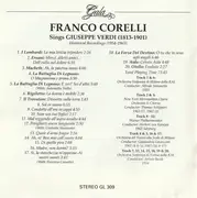 CD - Franco Corelli - Sings Giuseppe Verdi • Historical Recordings (1954-1965) - Mono