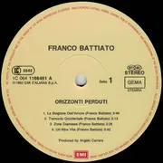 LP - Franco Battiato - Orizzonti Perduti
