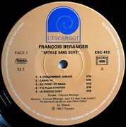 LP - François Béranger - Article Sans Suite