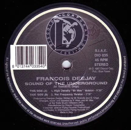 Francois Deejay - Sound Of The Underground