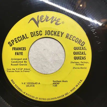 Frances Faye - Quizas, Quizas, Quizas / Frenesi