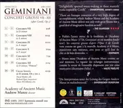 CD - Francesco Geminiani - The Academy Of Ancient Music • Andrew Manze - Concerti Grossi VII-XII (After Corelli, Op. 5) - CD+Catalogue