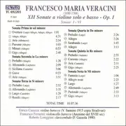 CD - Francesco Maria Veracini - Enrico Casazza - XII Sonate A Violino Solo E Basso - Op. 1