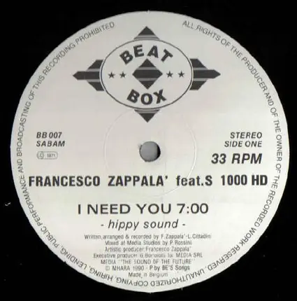 Francesco Zappalà Featuring S. 1000 HD - I Need You