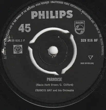 Francis Bay Et Son Orchestre - Paradise