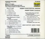 CD - Poulenc - Mass In G Major / Motets For Christmas And Lent