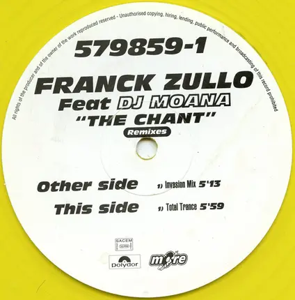 Franck Zullo Feat DJ Moana - The Chant (Remixes)