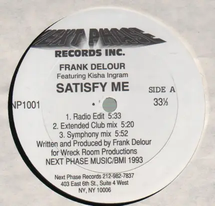 Frank Delour Featuring Kisha Ingram - Satisfy Me