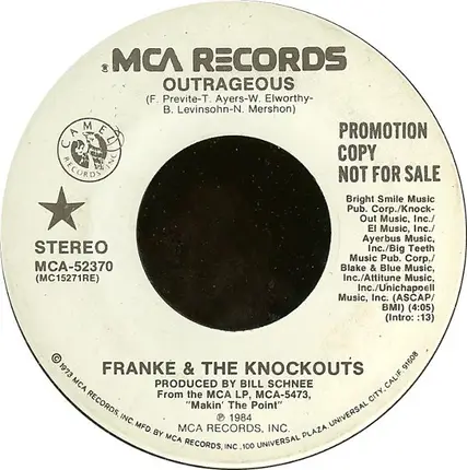 Franke & The Knockouts - Outrageous